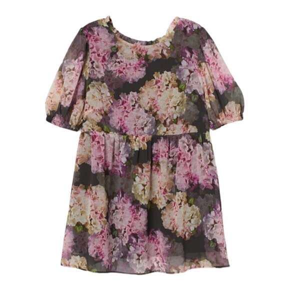 H&M Mama Blouse Floral Medium Tunic Maternity Puffy Sleeves Size Small - Picture 1 of 6